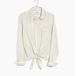 Madewell Tie Front Shirt in Stripe